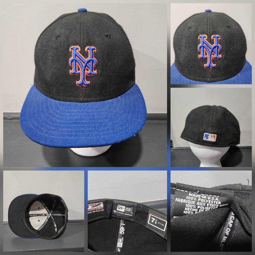 VTG New York Mets New Era 59Fifty 5950 Mens 7 1/4 Fitted MLB Baseball Hat Cap